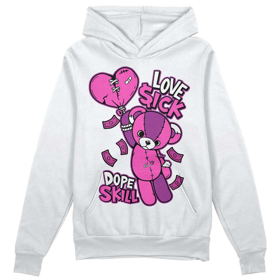 Jordan 4 GS “Hyper Violet” DopeSkill Hoodie Sweatshirt Love Sick Graphic Streetwear - White