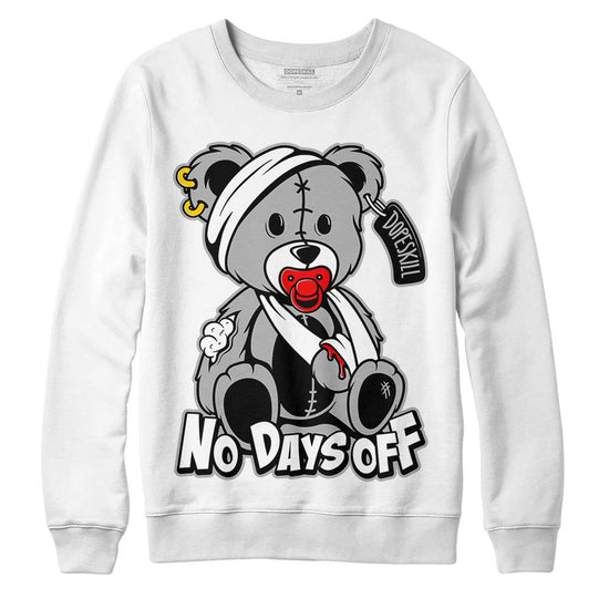 Jordan 1 Low OG “Shadow” DopeSkill Sweatshirt Hurt Bear Graphic Streetwear - White