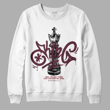 Jordan 5 Retro Burgundy (2023) DopeSkill Sweatshirt King Chess Graphic Streetwear - White