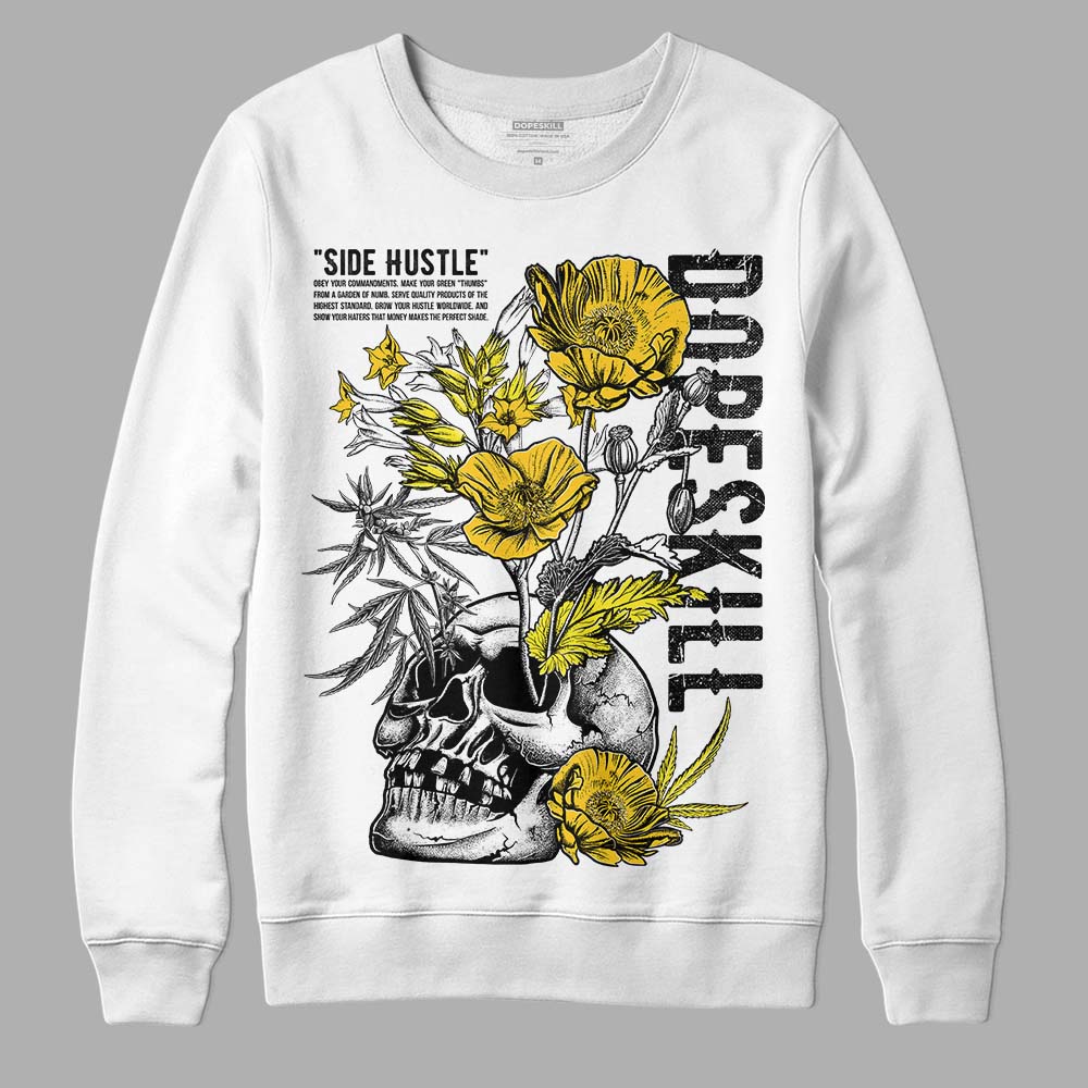 Jordan 4 Retro “Vivid Sulfur” DopeSkill Sweatshirt Side Hustle Graphic Streetwear - White 