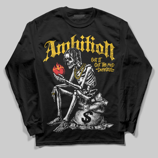 Yellow Sneakers DopeSkill Long Sleeve T-Shirt Ambition Graphic Streetwear - Black