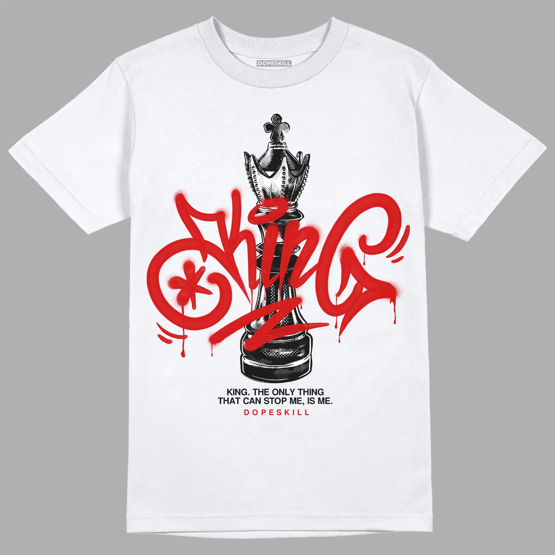 Jordan 1 Retro Low "Black Toe"  DopeSkill T-Shirt King Chess Graphic Streetwear - White 