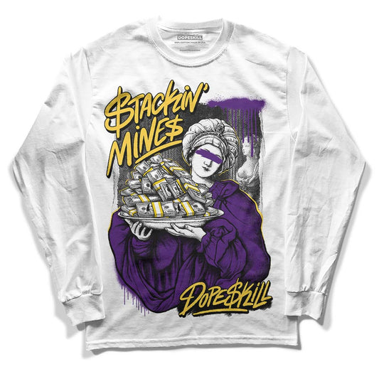 Jordan 12 “Field Purple” DopeSkill Long Sleeve T-Shirt Stackin Mines Graphic Streetwear - White