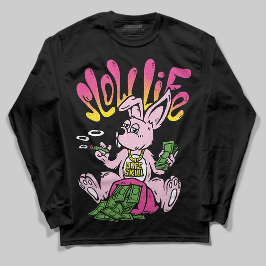 Pink Sneakers DopeSkill Long Sleeve T-Shirt Slow Life Graphic Streetwear  - Black