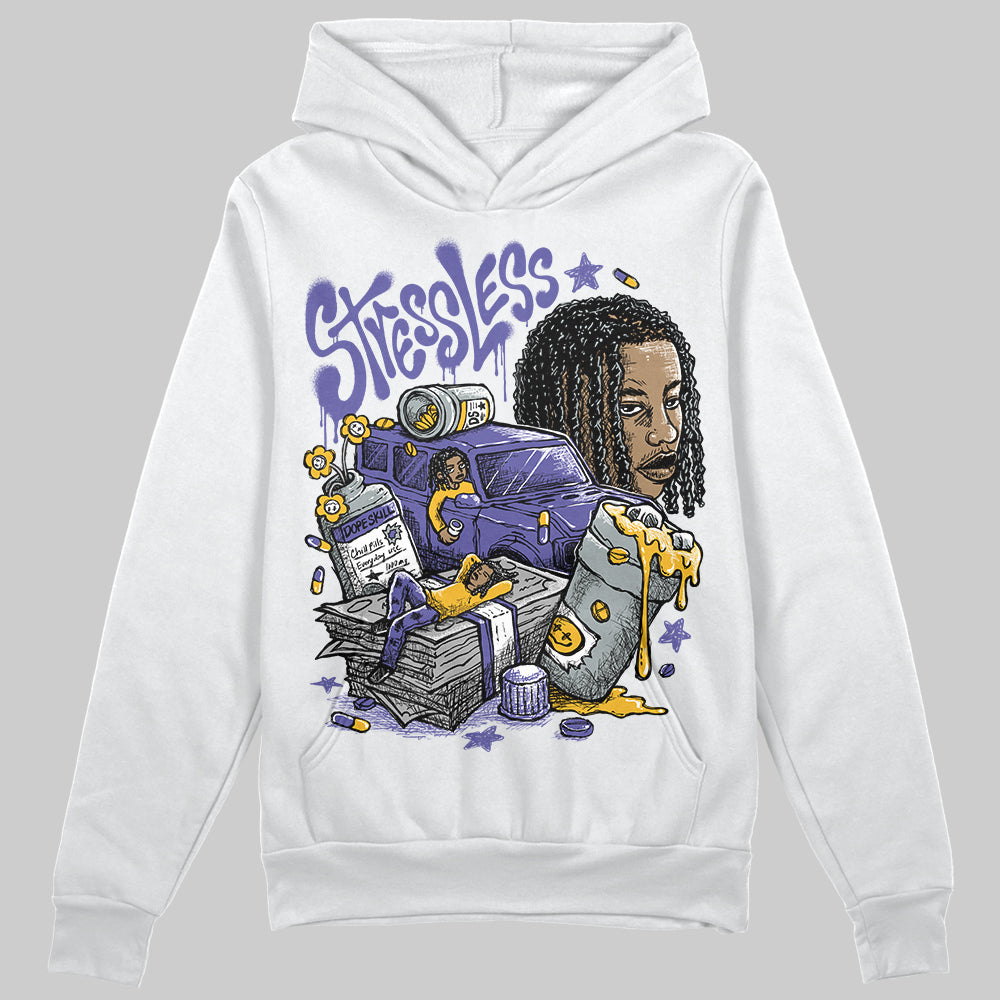 Jordan 4 Retro Lakers DopeSkill Hoodie Sweatshirt Stressless Graphic Streetwear - White