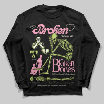 Chase B x Travis Scott x Jordan Jumpman Jack DopeSkill Long Sleeve T-Shirt Broken Bones Graphic Streetwear - black