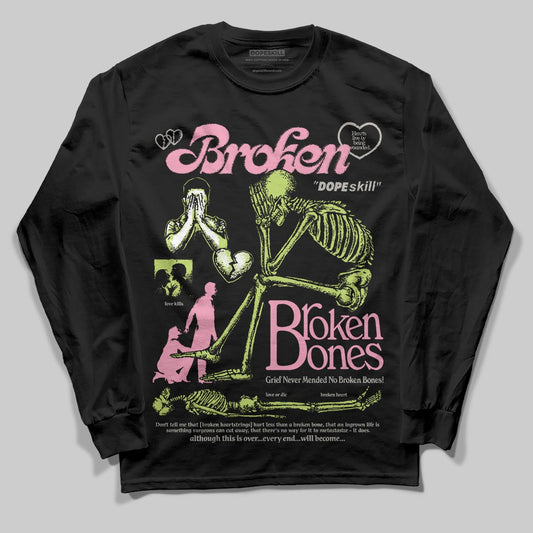 Chase B x Travis Scott x Jordan Jumpman Jack DopeSkill Long Sleeve T-Shirt Broken Bones Graphic Streetwear - black