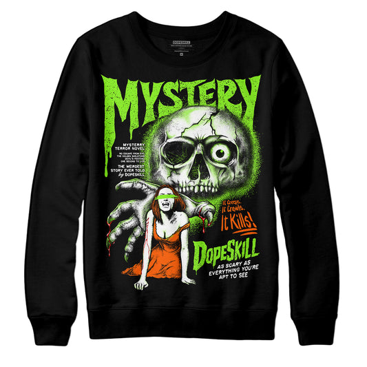 Neon Green Sneakers DopeSkill Sweatshirt Mystery Ghostly Grasp Graphic Streetwear - Black