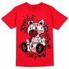 Jordan 4 Red Thunder DopeSkill Red T-shirt Smile Through The Pain Graphic Streetwear