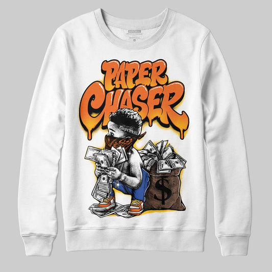 Orange, Black and White Sneakers DopeSkill Sweatshirt Paper Chaser Boy Graphic Streetwear - White