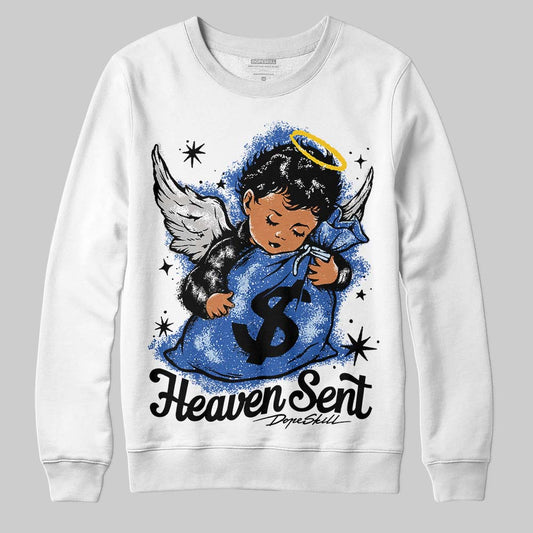Awake NY x Jordan 5 Retro 'Black Racer Blue' DopeSkill Sweatshirt Heaven Sent Graphic Streetwear - White