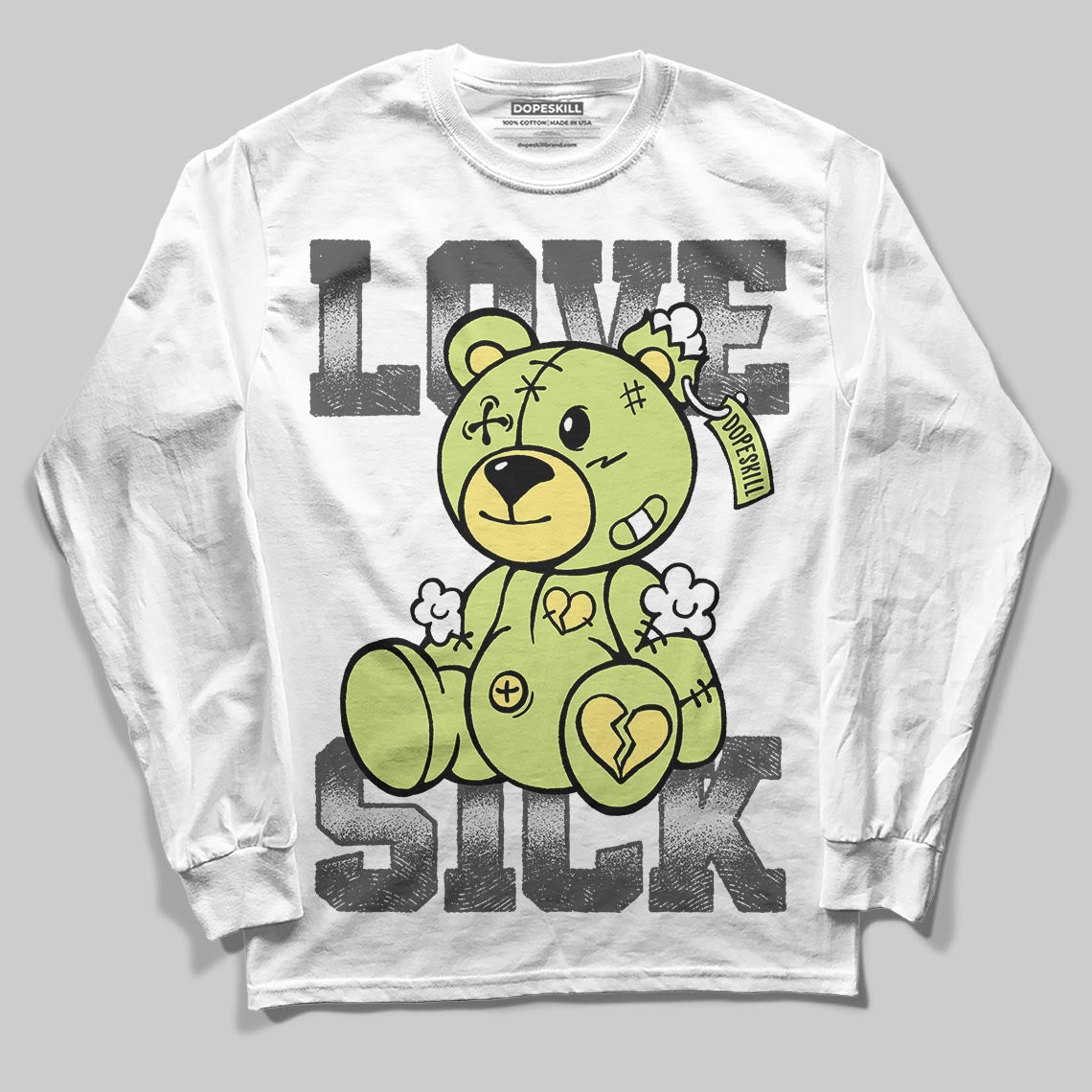 Jordan 4 GS “Light Lemon Twist” DopeSkill Long Sleeve T-Shirt Love Sick Graphic Streetwear - White 
