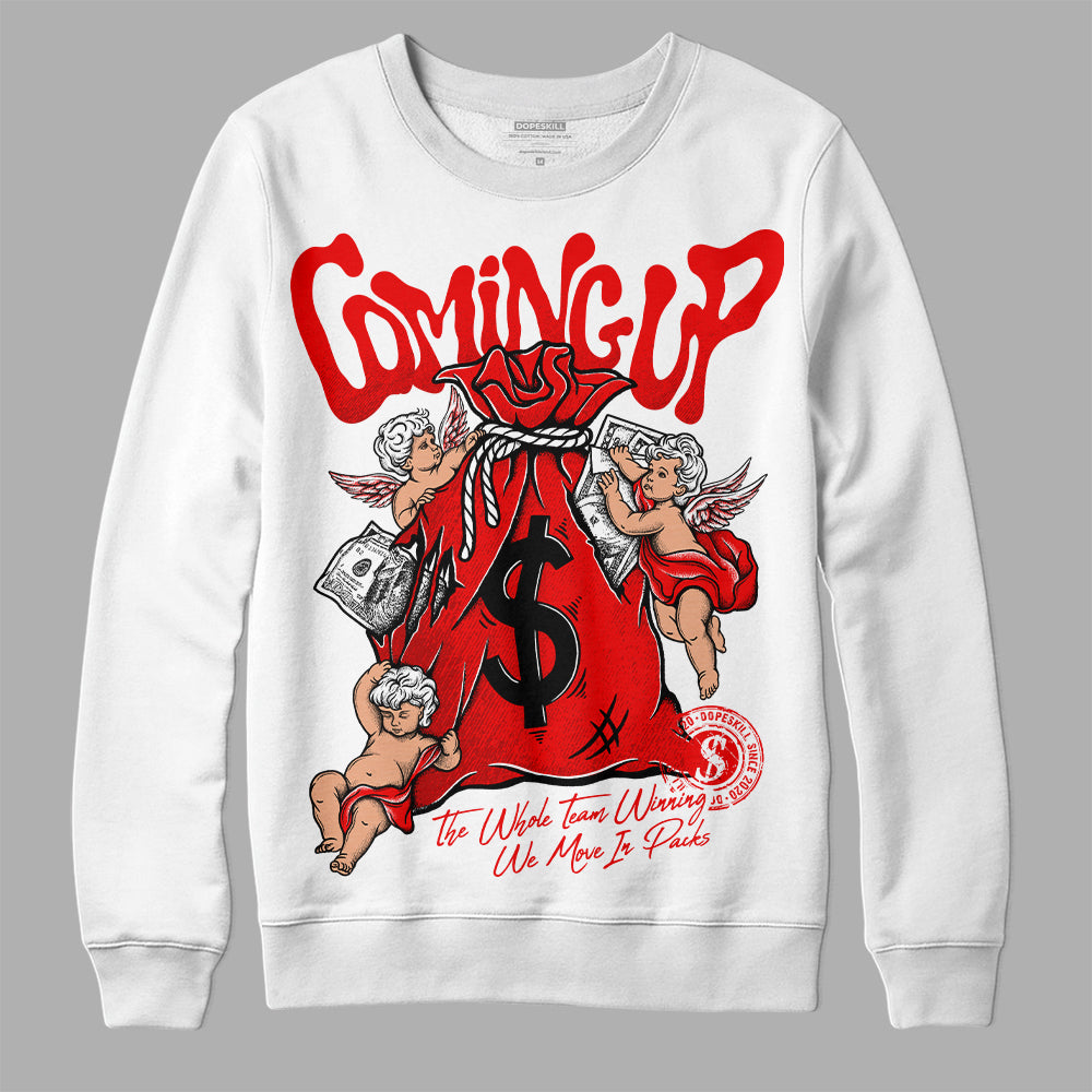 Jordan 12 “Cherry” DopeSkill Sweatshirt Money Bag Coming Up Graphic Streetwear - White 