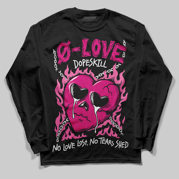 Rick Owens Pink Leather Low Sneakers DopeSkill Long Sleeve T-Shirt Crying Heart Graphic Streetwear - Black