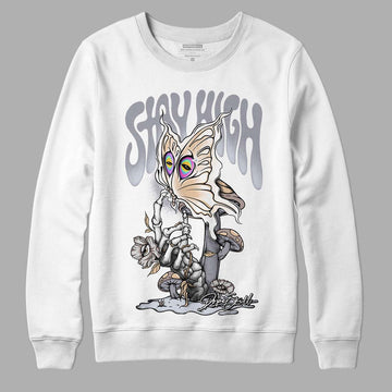 Jordan 4 Retro Frozen Moments DopeSkill Sweatshirt Stay High Graphic Streetwear - White 