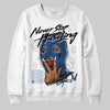 Jordan 1 Low OG “Storm Blue” DopeSkill Sweatshirt Never Stop Hustling Graphic Streetwear - White