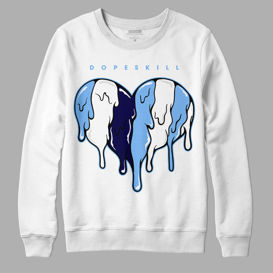 AJ 6 University Blue DopeSkill Sweatshirt Slime Drip Heart Graphic