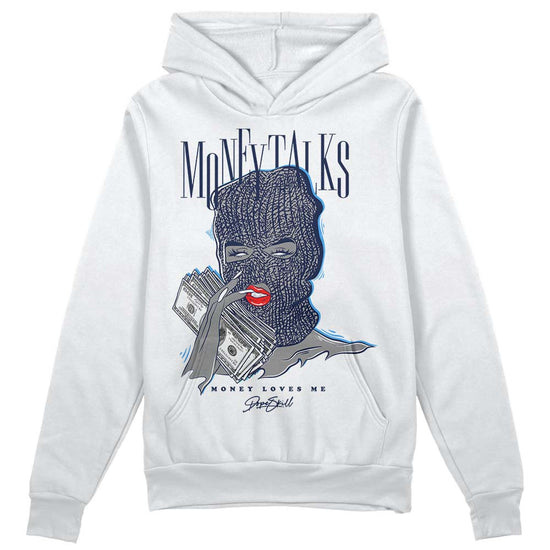 Jordan Spiz’ike Low “White/Obsidian” DopeSkill Hoodie Sweatshirt Money Talks Graphic Streetwear - WHite