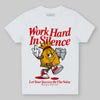 Red Sneakers DopeSkill Toddler Kids T-shirt Work Hard In Silence Graphic Streetwear - White
