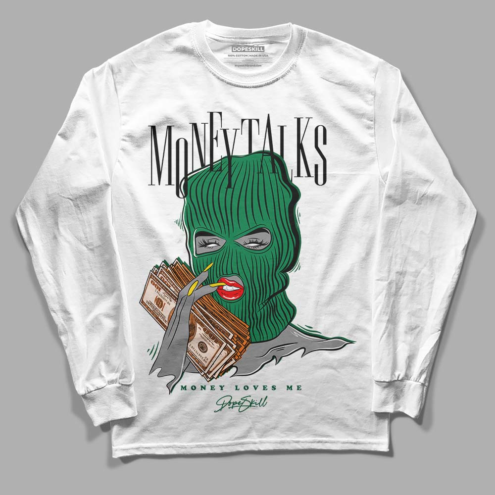 Green Sneakers DopeSkill Long Sleeve T-Shirt Money Talks Graphic Streetwear - White 