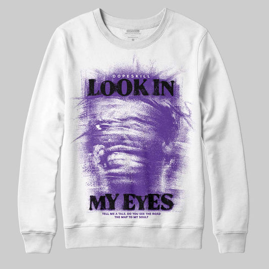 PURPLE Sneakers DopeSkill Sweatshirt Look In My Eyes Graphic Streetwear - White