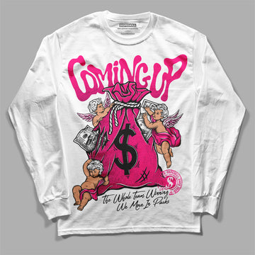 Jordan 1 Low GS “Fierce Pink”  DopeSkill Long Sleeve T-Shirt Money Bag Coming Up Graphic Streetwear - White 