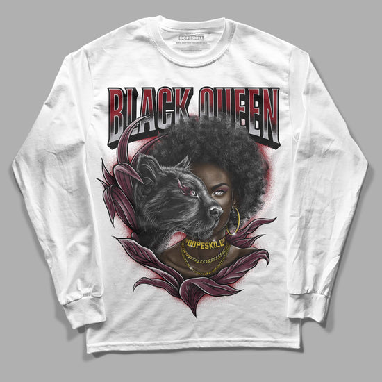 Jordan 5 Retro Burgundy (2023) DopeSkill Long Sleeve T-Shirt New Black Queen Graphic Streetwear - White