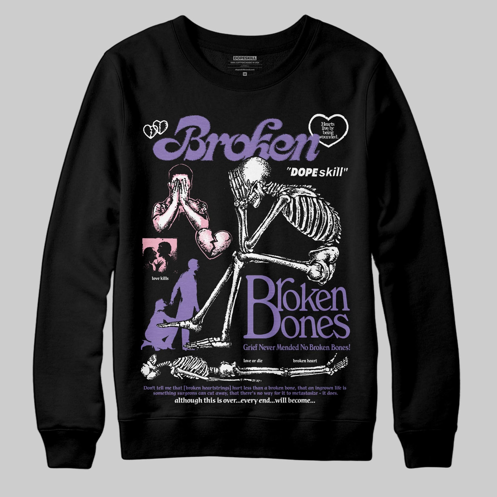 Jordan 11 "Mojave" DopeSkill Sweatshirt Broken Bones Graphic Streetwear - Black