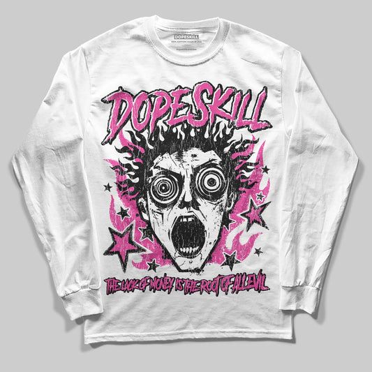 Pink Sneakers DopeSkill Long Sleeve T-Shirt Root of Evil Graphic Streetwear - White