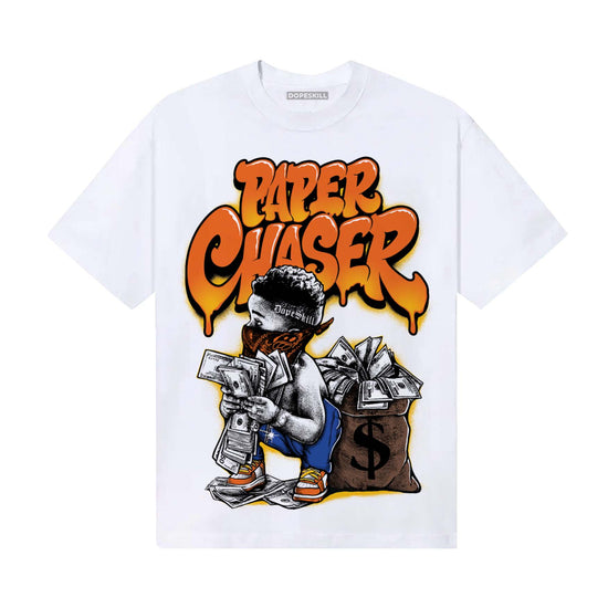 Orange, Black and White Sneakers DopeSkill T-Shirt Paper Chaser Boy Graphic Streetwear - White 