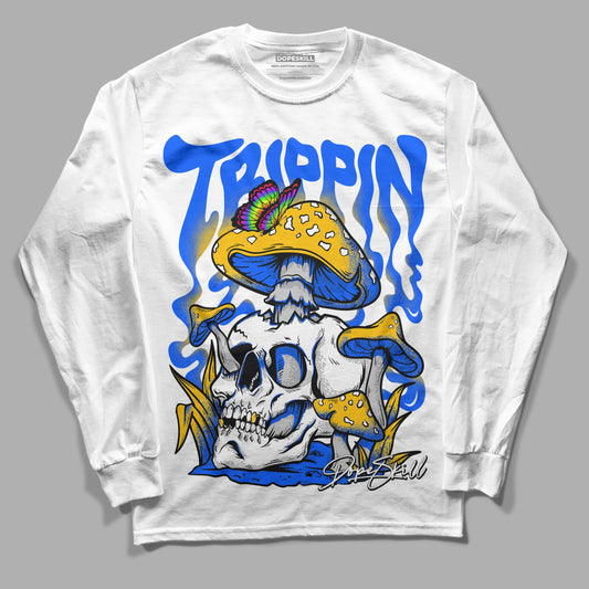 Royal Blue Sneakers DopeSkill Long Sleeve T-Shirt Trippin Graphic Streetwear - White