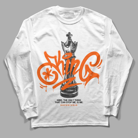 Jordan 12 Retro Brilliant Orange DopeSkill Long Sleeve T-Shirt King Chess Graphic Streetwear - White