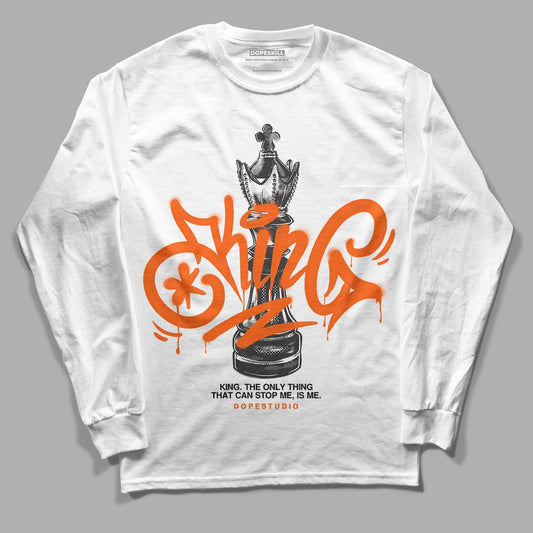 Jordan 12 Retro Brilliant Orange DopeSkill Long Sleeve T-Shirt King Chess Graphic Streetwear - White