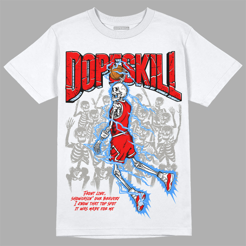 Jordan 11 Retro Cherry DopeSkill T-Shirt Thunder Dunk Graphic Streetwear - White 