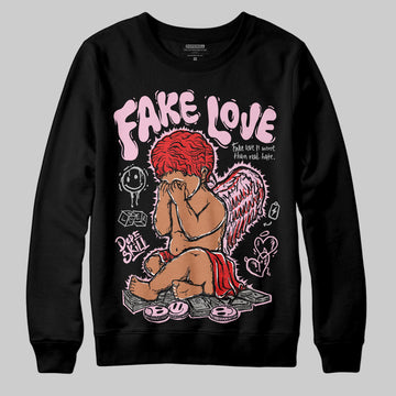Awake NY x Air Jordan 5 Arctic Pink DopeSkill Sweatshirt False Love Graphic Streetwear - Black