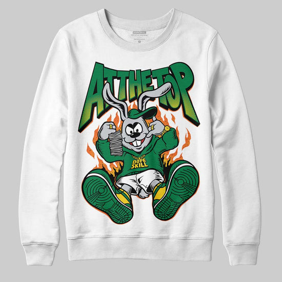 Green Sneakers DopeSkill Sweatshirt At The Top Graphic Streetwear - White