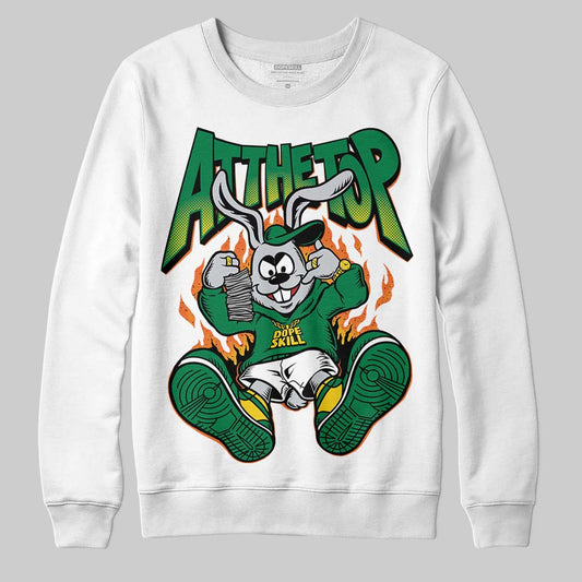 Green Sneakers DopeSkill Sweatshirt At The Top Graphic Streetwear - White