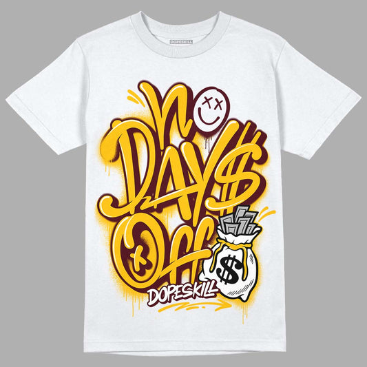 Dunk Yellow Bordeaux DopeSkill T-Shirt No Days Off Graphic Streetwear - White