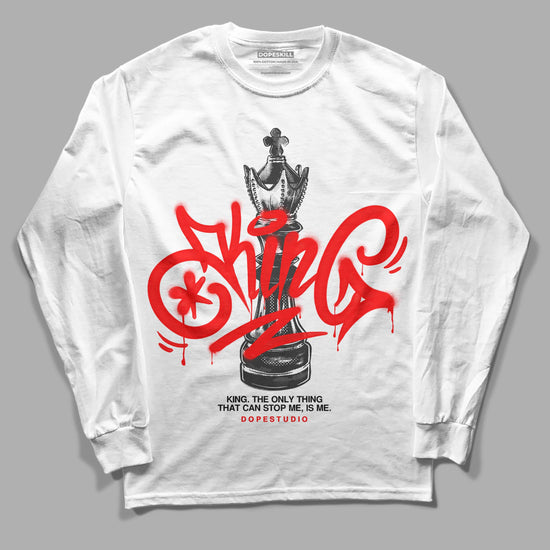 Jordan 1 Retro High OG "Satin Bred" DopeSkill Long Sleeve T-Shirt King Chess Graphic Streetwear - White 