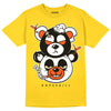 Jordan 4 Retro “Vivid Sulfur” DopeSkill Yellow T-shirt New Double Bear Graphic Streetwear 