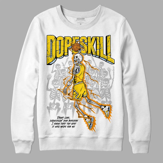 Jordan 6 “Yellow Ochre” DopeSkill Sweatshirt Thunder Dunk Graphic Streetwear - White