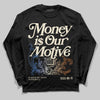 Jordan 17 Retro Low SP Infinite Archives DopeSkill Long Sleeve T-Shirt Money Is Our Motive Typo Graphic Streetwear - Black