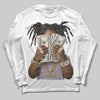 Harris Tweed x Dunk Low Denim Turquoise and Baroque Brown DopeSkill Long Sleeve T-Shirt Rich Youth Graphic Streetwear - White