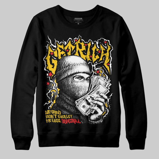 Yellow Sneakers DopeSkill Sweatshirt New Get Rich Graphic Streetwear - Black