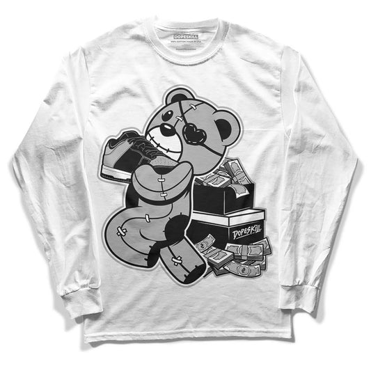 Jordan 1 Low OG “Shadow” DopeSkill Long Sleeve T-Shirt Bear Steals Sneaker Graphic Streetwear - White 