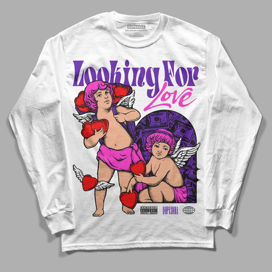 Jordan 13 Court Purple DopeSkill Long Sleeve T-Shirt Looking For Love Graphic Streetwear - White