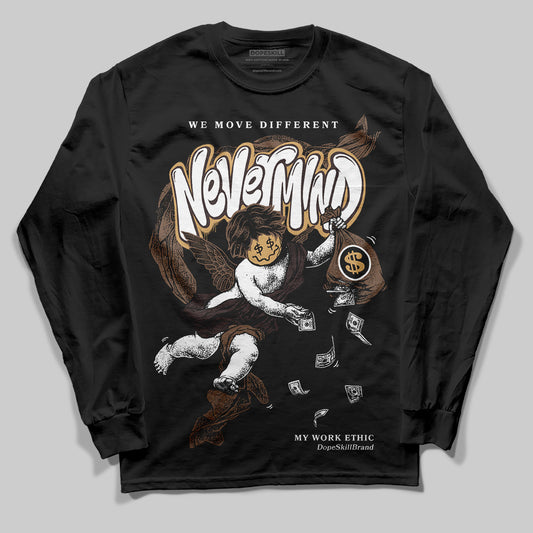 Jordan 5 “Earth/Metallic Gold” DopeSkill Long Sleeve T-Shirt Nevermind Graphic Streetwear - Black