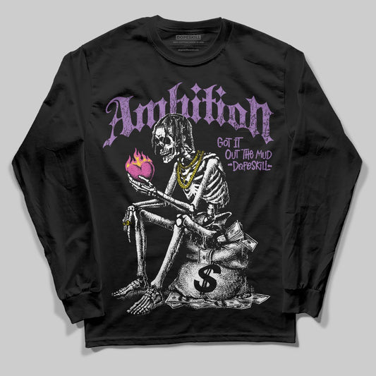 PURPLE Sneakers DopeSkill Long Sleeve T-Shirt Ambition Graphic Streetwear - Black