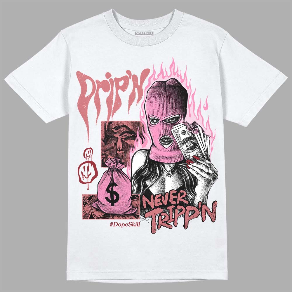 Valentine's Day Collection DopeSkill T-Shirt Drip'n Never Tripp'n Graphic Streetwear - White 