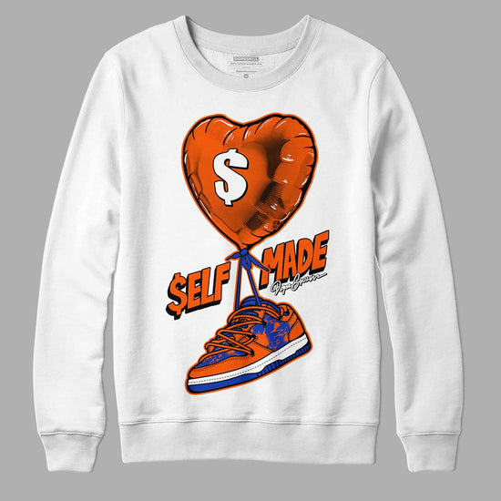 Dunk Low Futura Orange Blaze DopeSkill Sweatshirt Self Made Graphic Streetwear - White